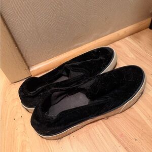 Black Slip-On Flats Well Loved